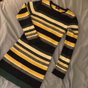Very stretchy knit stripy bodycon dress